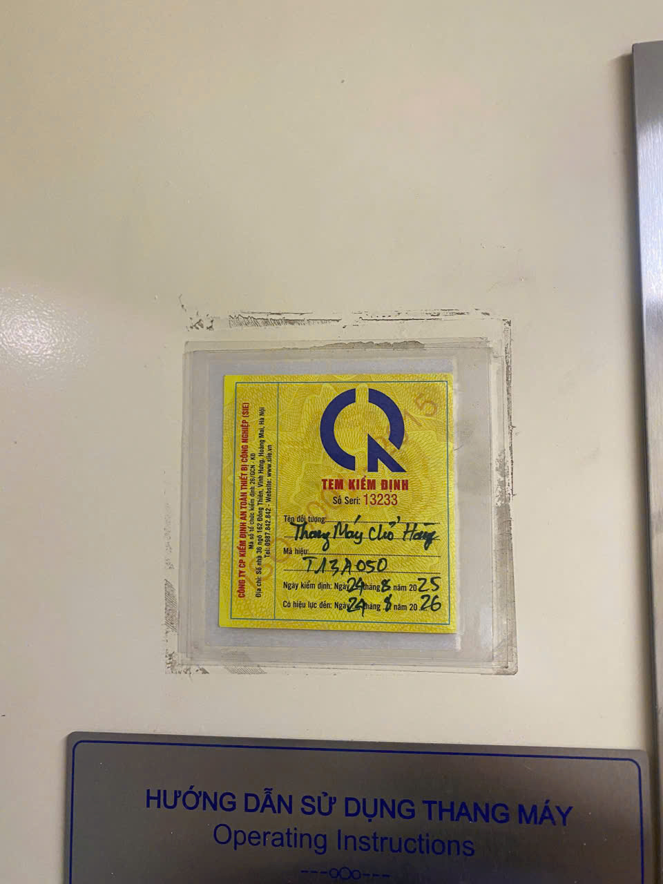 kiểm định thang máy 